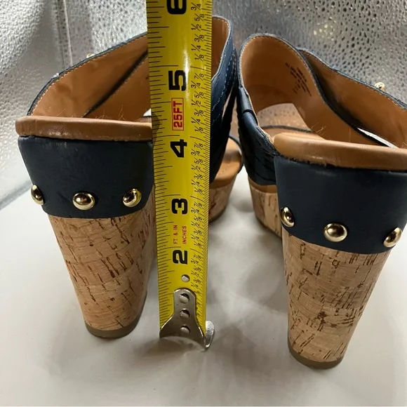 Tommy Hilfiger Navy Blue Mili Cork Wedge Sandal Size 7.5 - Picture 16 of 16